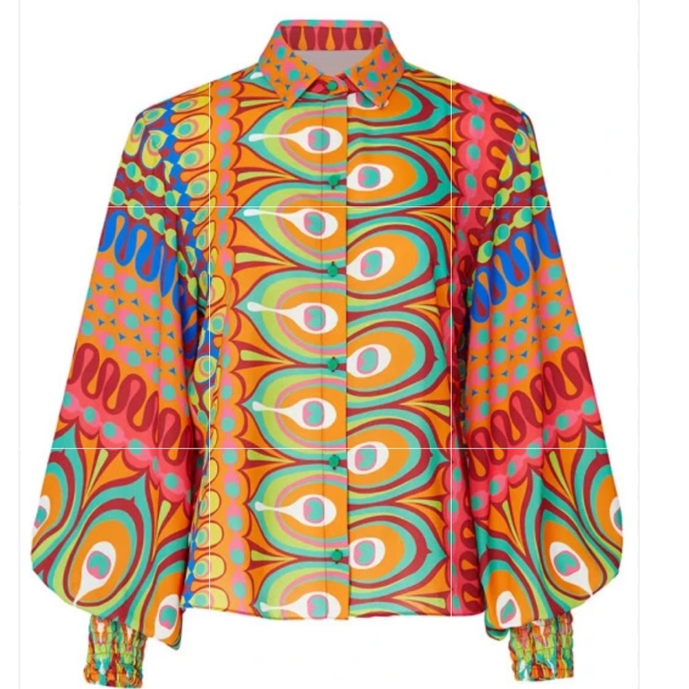 ALEXIS Multicolor Patterned Blouse Size Small - image 1